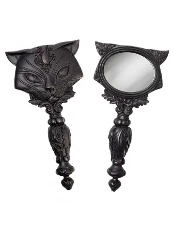 Sacred Black Cat Hand Mirror