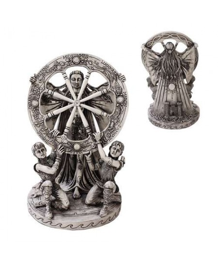 Arianrhod Wheel of the Year Bone Finish Resin Statue