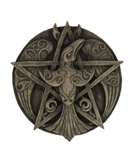 Crescent Raven Pentacle Plaque