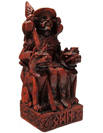 Odin, Norse All Father God Seated Statue