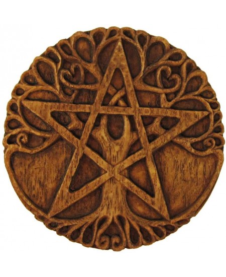 Tree Pentacle Wood Finish Plaque