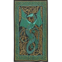 Celtic English Dragon Tapestry - Twin Size Green