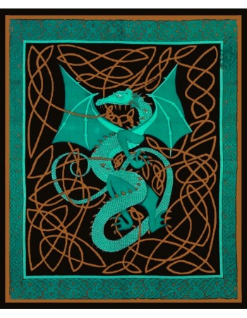 Celtic English Dragon Tapestry - Full Size Green