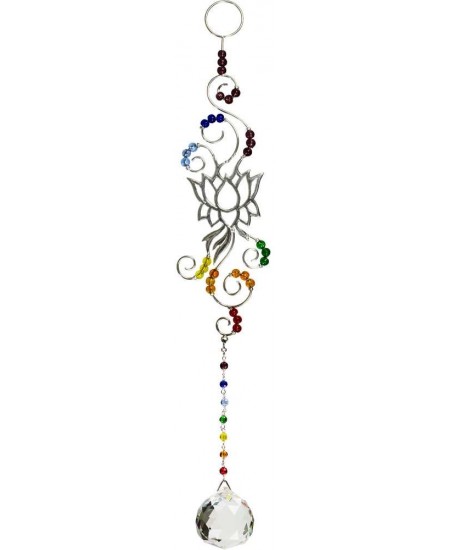 Lotus Chakra Wire Hanging Crystal Prism Suncatcher