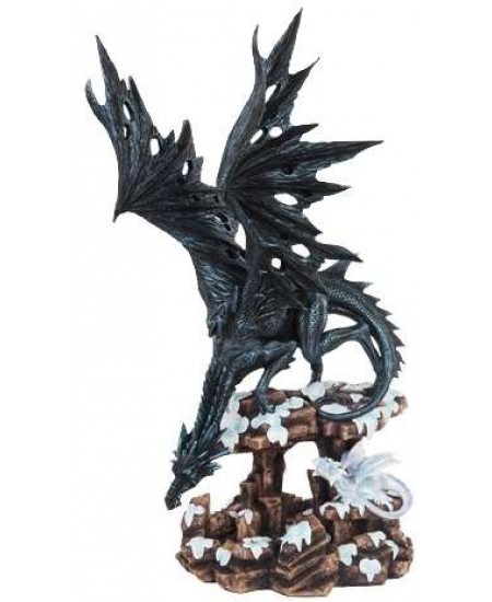 Daddy Time Black Dragon and Young Statue