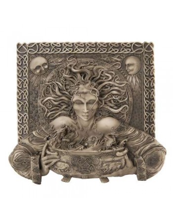 Cerridwen Cauldron Celtic Goddess 9 Inch Stone Finish Plaque