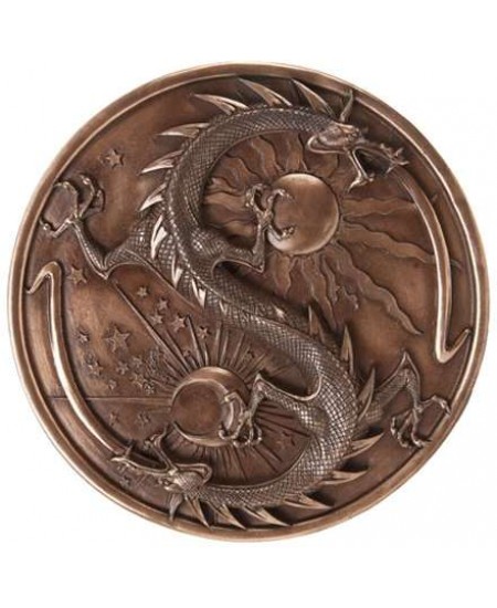 Double Dragon Alchemy Bronze Resin Plaque