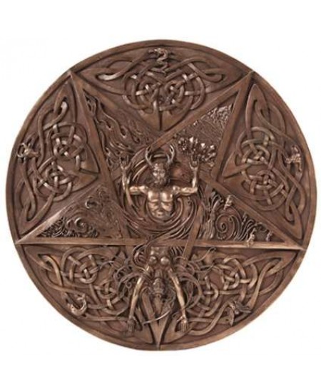 Elemental Pentacle Bronze Wall Plaque