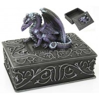 Purple Dragon Square Trinket Box