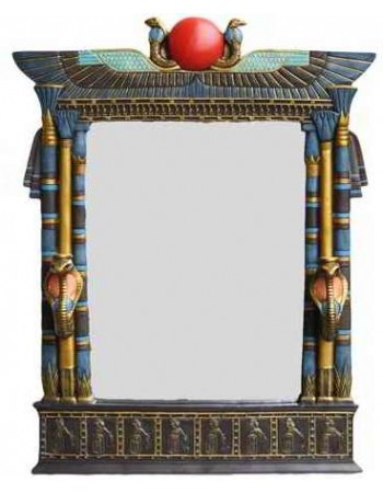 Wadjet Egyptian Wall Mirror with Cobra Candle Sconces