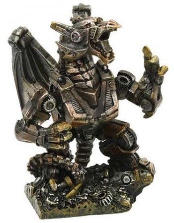 Steampunk Mechanized Dragon Statue