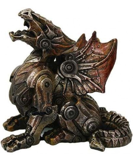 Steampunk Mechanized Small Dragon Statue