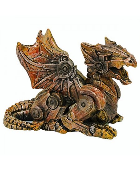 Steampunk Winged Small Dragon Statue