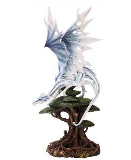 White Winged Dragon Tree Statue