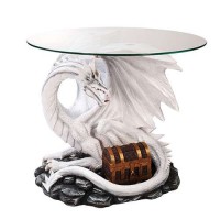 Dragon Treasure Glass Top Accent Table