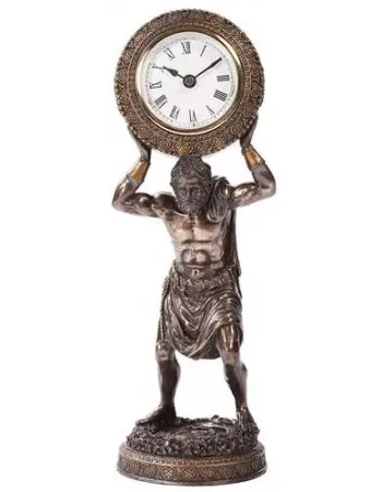 Atlas Holding the World Table Clock