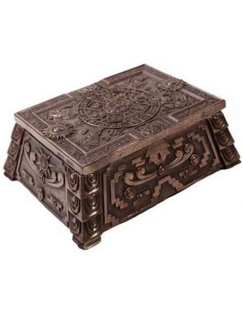 Aztec Bronze Resin Trinket Box