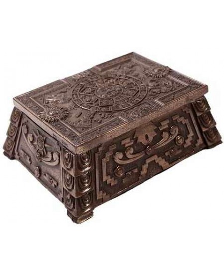 Aztec Bronze Resin Trinket Box