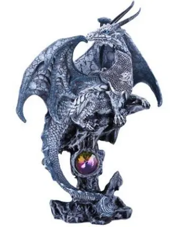 Gray Dragon Fantasy Art Statue