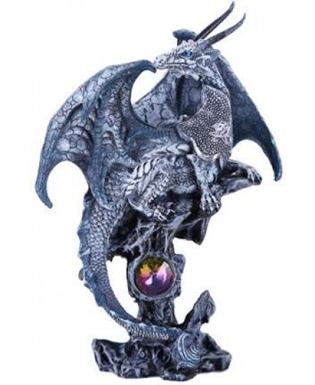 Gray Dragon Fantasy Art Statue