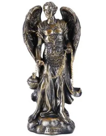 Archangel Saeltiel Small Bronze Christian Statue