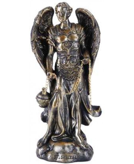 Archangel Saeltiel Small Bronze Christian Statue