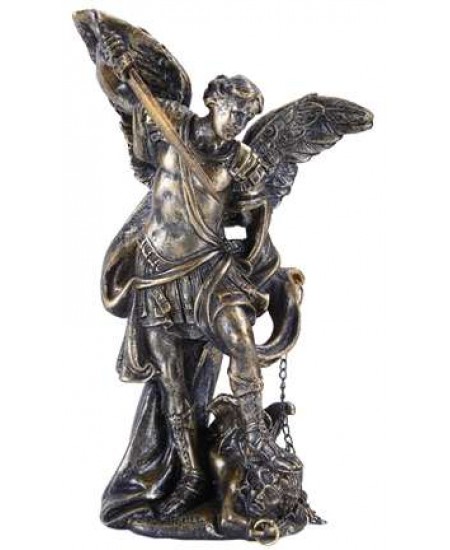 Archangel Michael Small Bronze Christian Statue