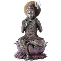 Lord Shiva Seated Bronze Resin Hindu God Statue