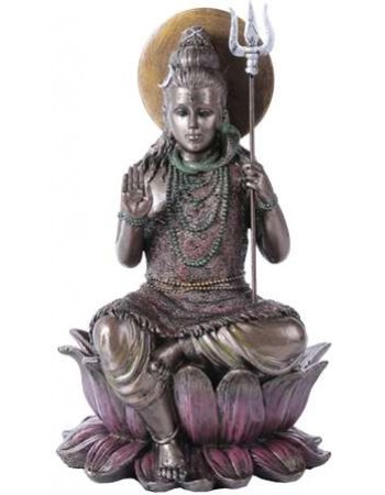 Lord Shiva Seated Bronze Resin Hindu God Statue