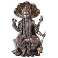 Vishnu Bronze Resin Hindu God Statue