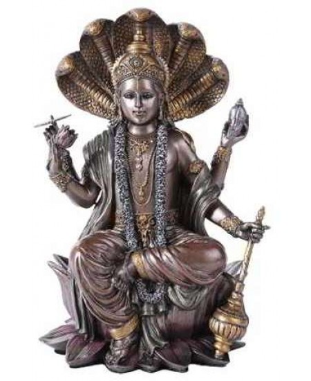 Vishnu Bronze Resin Hindu God Statue