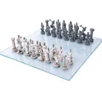 Greek Mythology Gods Chess Set with Glass Board