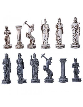 Greek Mythology Gods Chess Set with Glass Board