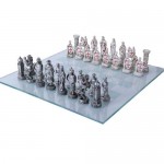 Crusader vs Muslim Chess Set with Glass Board