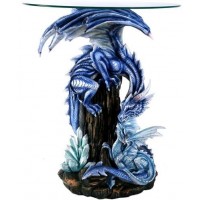 Dragon Family Glass Top Accent Table