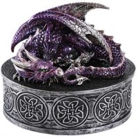 Purple Dragon Round Trinket Box