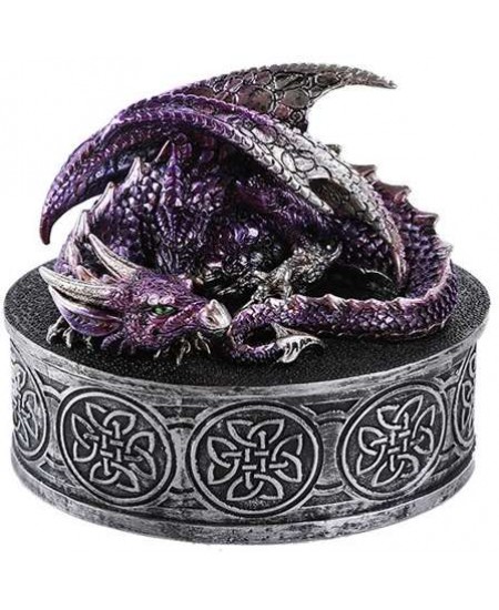 Purple Dragon Round Trinket Box