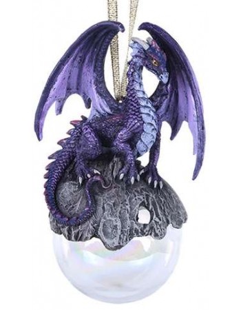 Purple Hoarfrost Dragon Ornament
