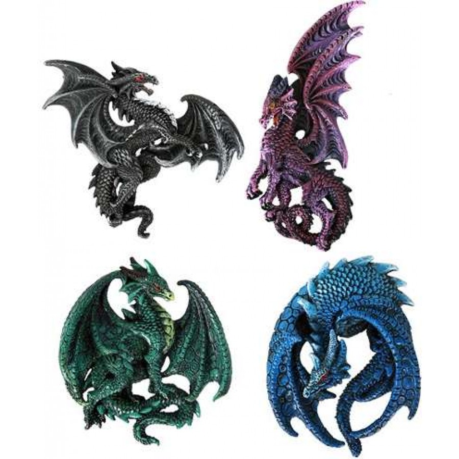 Set 4 Dragon Magnets - Medieval Home Decor