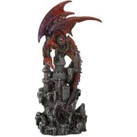 Red Dragon Castle Guardian Statue