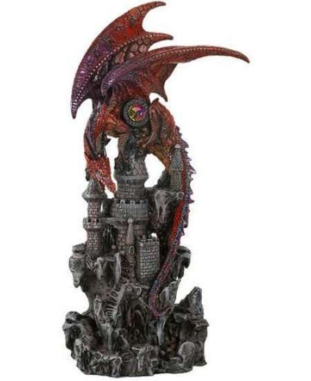 Red Dragon Castle Guardian Statue