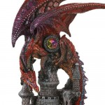 Red Dragon Castle Guardian Statue