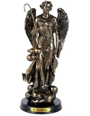 Archangel Raphael Healing Bronze Resin 8 Inch Statue