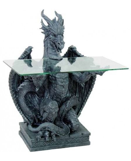 Dragon Glass Top Side Table
