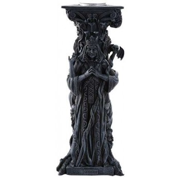 Mother, Maiden, Crone Goddess Candle Holder Gray