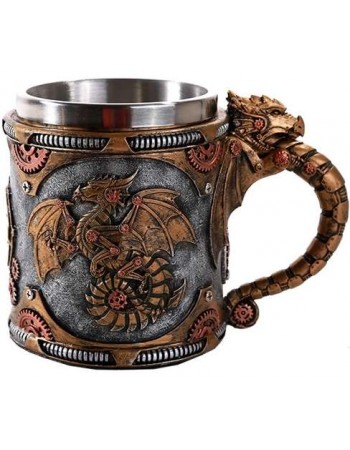 Steampunk Dragon Mug with Stainless Steel Cup