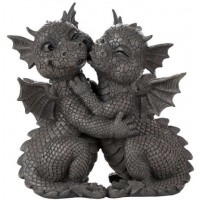 Garden Dragon Loving Couple Statue