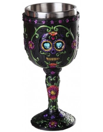 Day of the Dead Sugar Skull Goblet