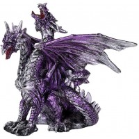 2 Headed Dragon Figurine in Purple