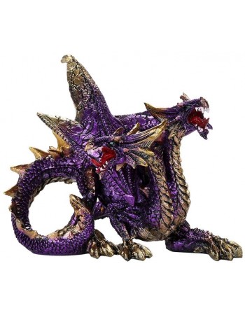 Double Headed Dragon Figurine in Purple